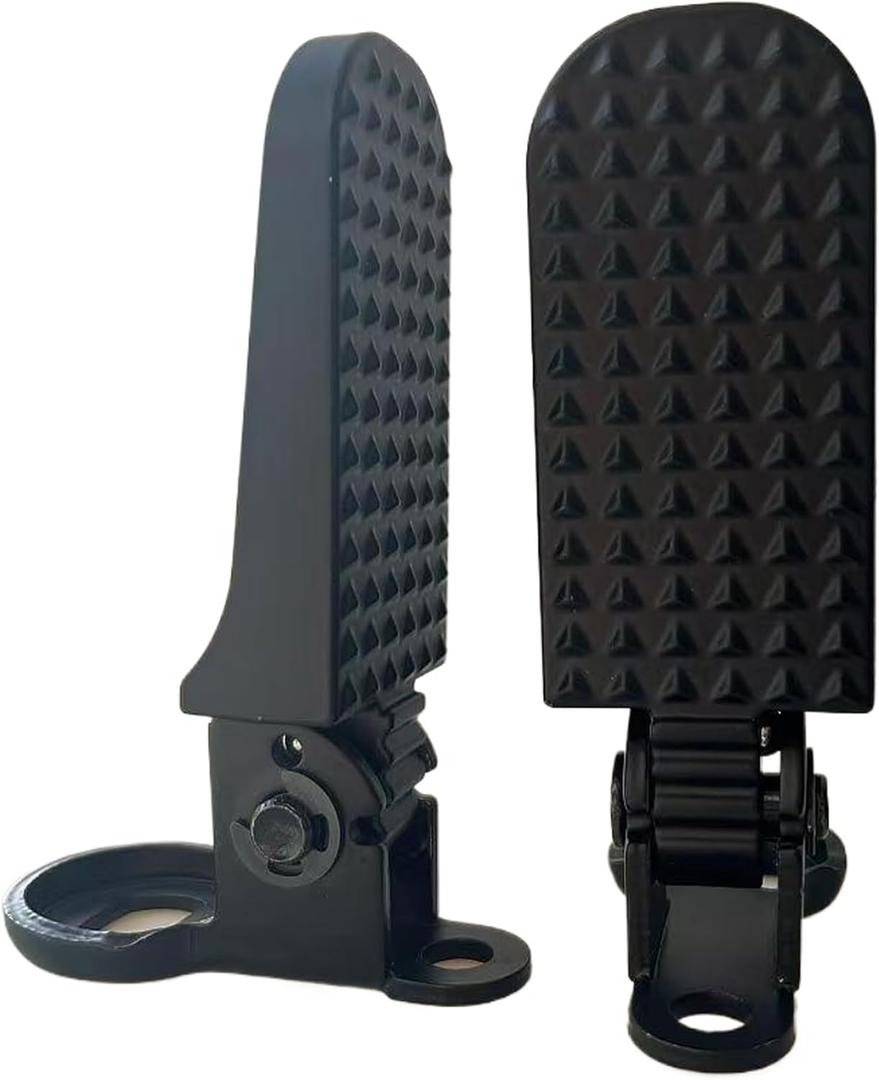 1 Pair Bike Rear Pedals, Mini Folding Bike Pegs, 8mm Aluminium Alloy Non-Slip Bicycle Footrests, Quick Release Foot Plates Pedals for Mountain Bike E-Bike (Black and Silver)