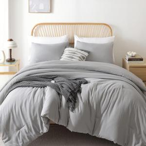 ROSGONIA Queen Comforter Set, Grey, 3 Pieces Soft Bedding Quilt, Queen Comforter 90"x90"