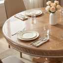Aormenzy Clear Round Plastic Table Cover - Round Fitted Vinyl Tablecloth 40 Inch Diameter Waterproof Oilcloth Table Cloth, Elastic Edge for Secure Fit Indoor Outdoor