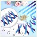 XunYee 500 Set Suicide Semicolon Prevention Awareness Sexual Assault Awareness Teal Purple Ribbon Fabric Awareness Ribbons with Safety Pins Satin Ribbon for Charity Public Social Event Welfare