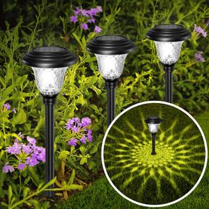 BEAU JARDIN Solar Pathway Lights Pack of 8 Bright White Color Changing Fixed Color Solar Powered Light Outdoor Waterproof Glass High Lumen for Garden Landscape Path Yard Walkway Patio Driveway Outside