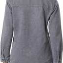 WallFlower Casual Fleece and Plaid Shackets Jackets Juniors for Women, Soft Button-Down (Gray, S)