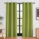 NICETOWN Blackout Curtains for Bedroom, Fresh Green, 42 W by 80 L, Set of 2, Thermal Insulated Curtains & Drapes with Grommet Top for Living Room, Privacy Window Treatment Draperies