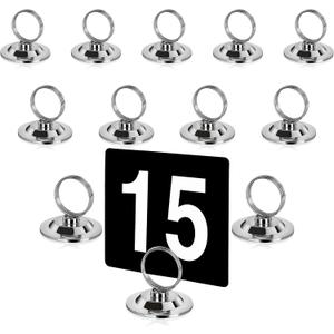 New Star Foodservice 23398 Ring-Clip Table Number Holder/Number Stand/Place Card Holder, Set of 12, 1.5-Inch (Green)