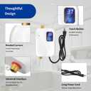 Tankless Water Heater Electric 110V, 3000W Instant Water Heater Under Sink, On Demand Hot Water Heater Electric with Digital Display, Electric Mini Water Heater for Kitchen Bathroom Washin