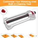 Lawn sprinklers for Yard, Lawn and Garden Covers Up to 3,200 sq. ft., Heavy Duty Metal Lawn Sprinkler with 19 Precision Nozzles, Adjustable Range Watering System with Independent Front & Back Control