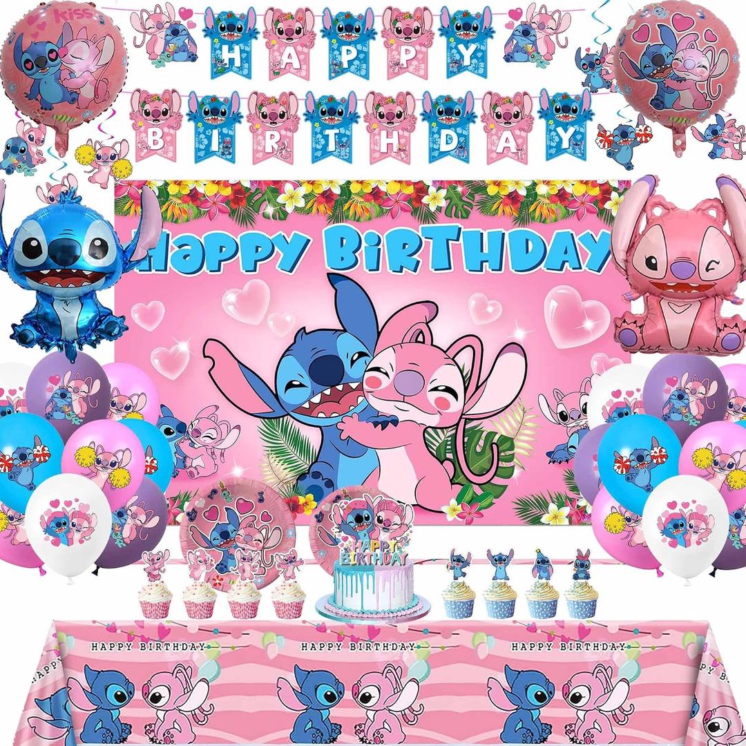 Birthday Party Decorations Kit, Includes Banner Foil Balloons Tablecloth Backdrop Cake Plates Napkins Adult Themed Party Supplies