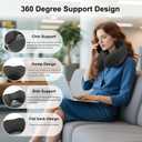 Travel Neck Pillow for Airplanes,100% Memory Foam Neck Support Pillow,Ergonomic U-Shaped 360 Neck Support,Portable with Storage Box,for Flight,Car,Train,Office & Home (Dark Gray)