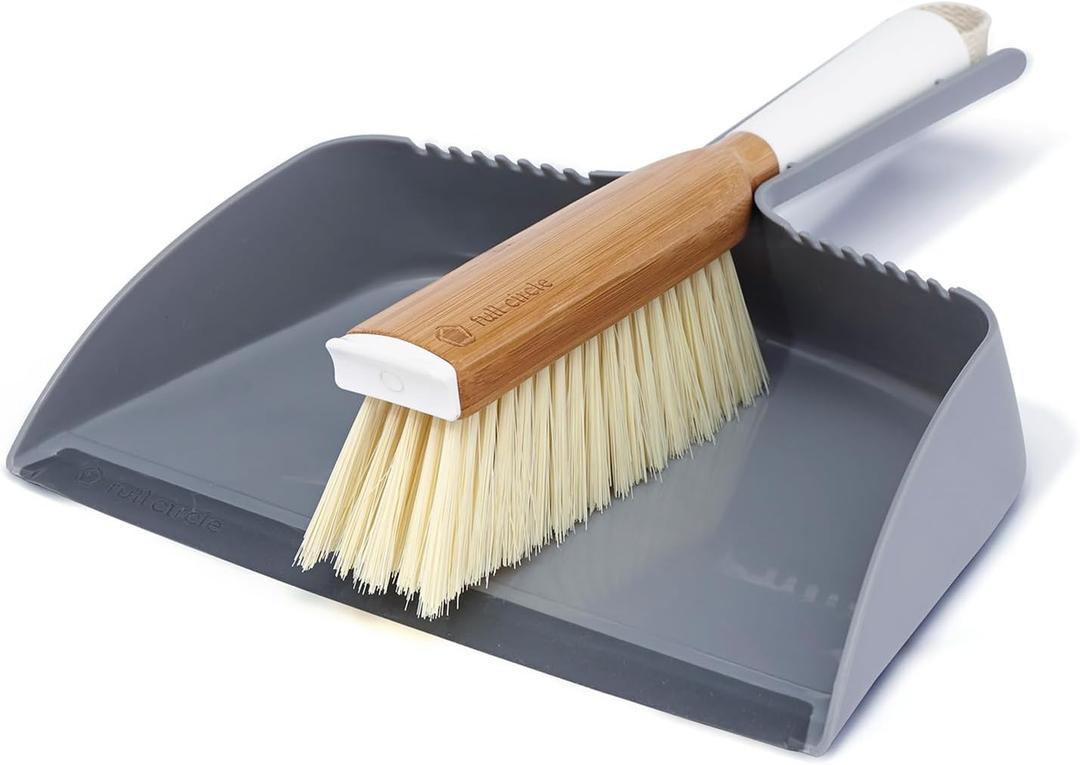 Full Circle Clean Team Brush & DustPan Set, White & Grey (Regular)