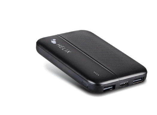 Helix Power Bank Turbovolt+ 5000mAh 3-Port Portable Battery USB-C & USB-A