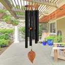 Memorial Wind Chimes w/Leaf Pendant, Sympathy Gifts for Loss of Loved One, Bereavement Gift Condolence Funeral Gifts for Loss of Mother Father