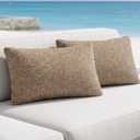 Outdoor Lumbar Pillow Set of 2 with Inserts, Outdoor Throw Pillow Water Resistant for Patio Furniture, 12x20 Inch Outdoor Pillows with Removable Zipper Cover