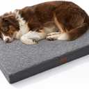 Bedsure Dog Beds Large Sized Dog - Comfy Flat Pet Beds with Removable Washable Cover, Orthopedic Egg Crate Foam Puppy Mat, Suitable for Pet Up to 65 lbs (36"L x 27"W x 3"Th, Dark Grey)