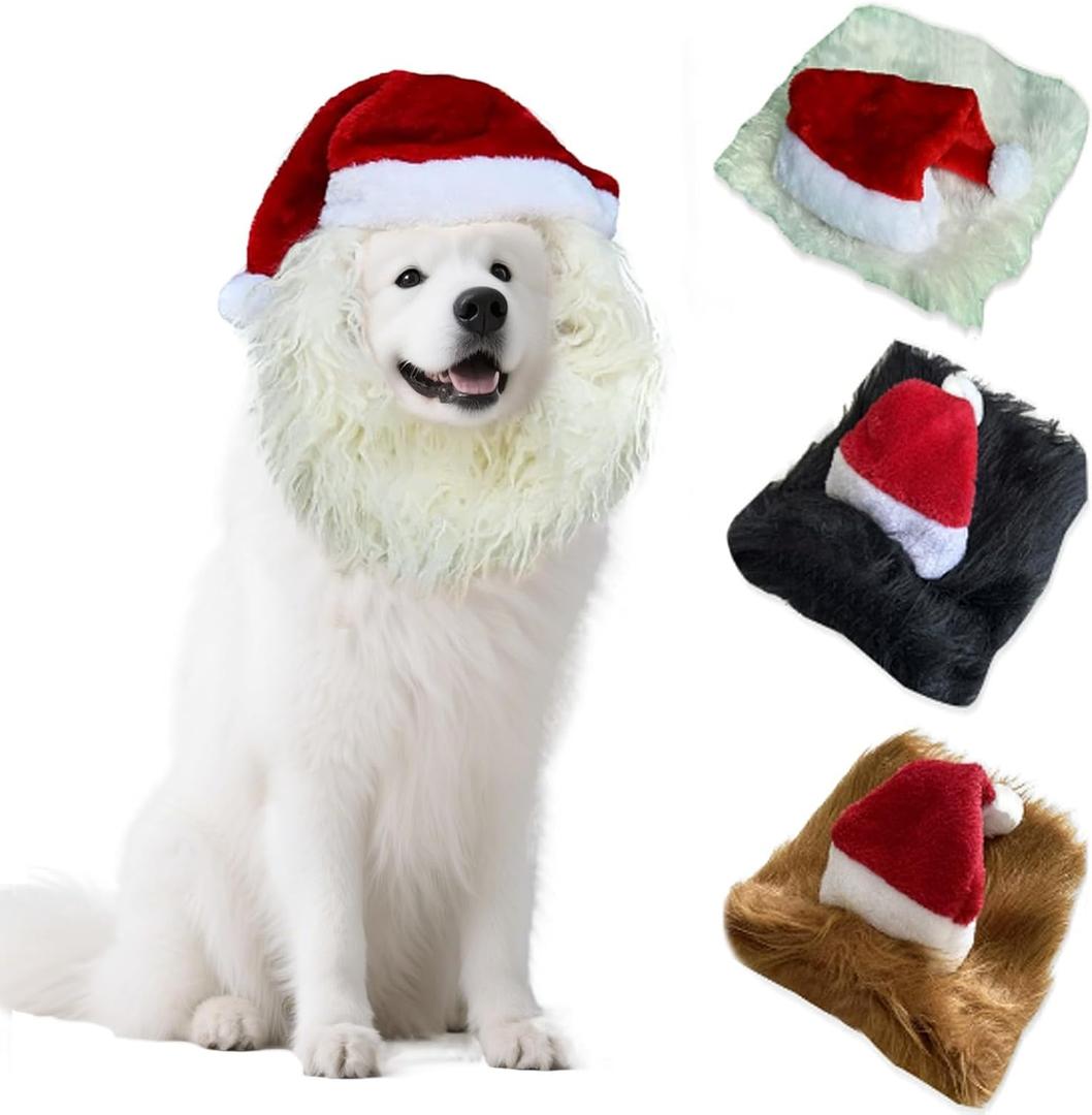 Dog Costume Lion Mane Funny Reindeer Moose Dog Costume for Halloween & Christmas Photoshoot Entertainment (White) Size S