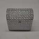 ELLDOO Crystal Wedding Card Box with Heart Lock, Money Card Box Treasure Chest Style Silver Gift for Wedding Receptions Centerpiece Decor Anniversary Keepsake Gift Display Csae, Medium