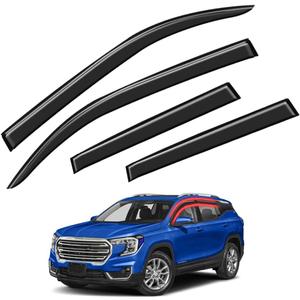Window Visors Rain Guards for Car Windows with Fit for 2018-2023 GMC Terrain SLE SLT AT4 Denali, 4pcs Front and Rear Sun/Rain Guards, Smoke Window Deflectors