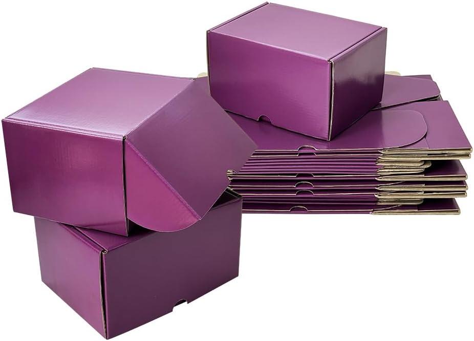 7x5x4 Inches Shipping Boxes Set - (20 Pack) Purple Corrugated Cardboard Mailer Boxes for Packing Small Business Mailing Gift