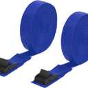 uxcell Tie Down Straps, 2Pcs Adjustable Buckle Lashing Straps, 23' x 1" Cinch Strap for Luggage Packing, Cargo, Trucks (Dark Blue)