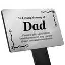 Dad Memorial Plaque, Grave Marker for Cemetery, Outdoor Garden Stake - Silver & Black, decorative plaque, engraved with 'In Loving Memory Dad' (Regular)