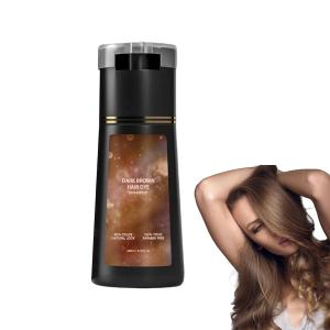 Hair Dye Shampoo, Natural Hair Color Shampoo for Gray and White Coverage, Suitable for Women & Men 200ml (Dark brown)