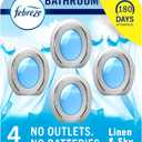 Febreze Bathroom Air Freshener, Odor-Fighting, Plug In Alternative, Air Fresheners for Home and Bathroom and Kitchen, Closet Air Fresheners, Linen & Sky Scent, 4 Count