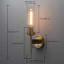 Phansthy Bathroom Vanity Light Antique Brass 1-Light Wall Sconce with 2.8 Inches Diameter Cylinder Ribbed Clear Glass Canopy (One-Light)