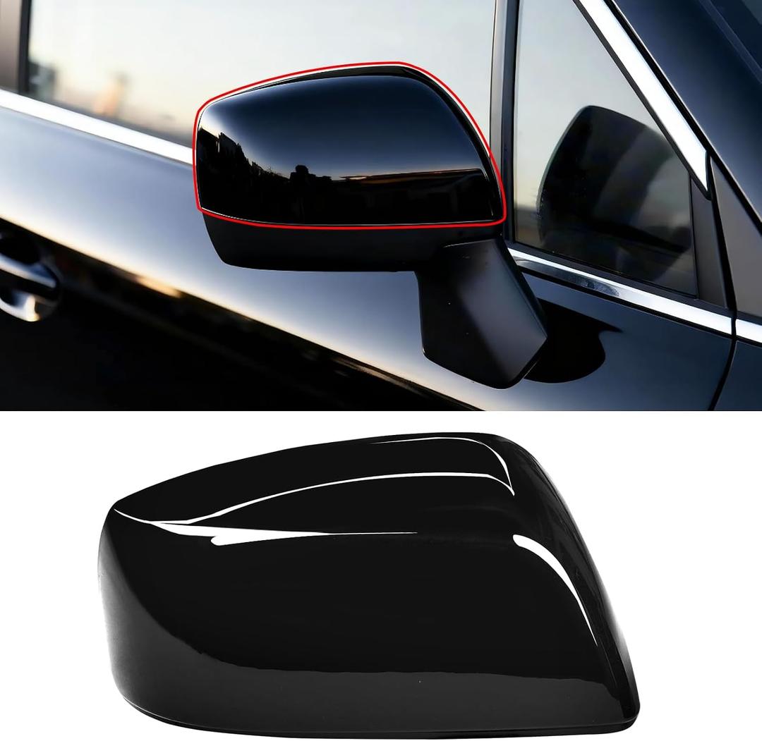 Yumzeco 1PC Compatible with Subaru Side Mirror Cover Forester/Outback/Impreza/Crosstrek/Legacy, Passenger Side Subaru Mirror Cap W/O Light Clip-on 91059FJ000 Replacement-Right, Glossy Black