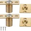 JQK Closet Ball Catch Door Hardware, Stainless Steel Catch Adjustable with Strike Plate, Gold Finish 2 Pack, HBC100-BG-P2