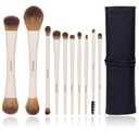 Makeup Brush Set 10pc, Dual-Ended Makeup Brushes For Bronzer, Contour, Eyeshadow, Blush, Concealer & Foundation Application (Ceamy)