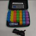 Monthly Pill Organizer 2 Times a Day, with Portable Hard Shell, Pill Cutter, 31-Day Box, Plastic Opening Pick, Monthly & Weekly Stickers, Convenient Medication Management (Black, 2 Times a Day)