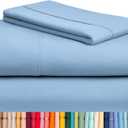 LuxClub Club Twin Sheets - Soft Bed Sheet for-Boys-and-Girls-4 PC Deep Pockets 18" Eco Friendly Wrinkle Free Kids Machine Washable Hotel Bedding Silky Soft- Sky (18 - Sky)