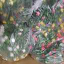 Artificial Hanging Plants Flowers with Basket 2 Packs, Artificial Hanging Flowers for Outdoors, Faux Hanging Plants Outdoor, Fake Flowers, Yellow+Purple+Pink+Red+White+Green