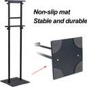 Eocnrhe Heavy Duty Banner Stand with Non-slip Mat Base, Adjustable Pedestal Poster Stand Up to 82 inches, Double Side Show Sign Stand, Connected Show Floor Standing Sign holder for Outdoor Display
