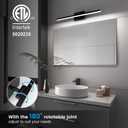 VOLISUN Modern Bathroom Vanity Light 24 inch, Rotatable, 14W Dimmable 5CCT Led Bathroom Light Fixture Over Mirror, Black Bar Vanity Light for Bathroom Mirror Restroom-ETL Certificated