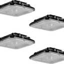 Fiqevs 100W LED Canopy Lights 4Pack, 14000LM 5000K Square LED Canopy Lights Outdoor, Warehouise Carport Light for Parking Garage Shop Warehouse, IP65, 100-277VAC, ETL Listed