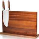 Modern Acacia Magnetic Knife Block Holder 16 x 10 Inches, Extra Large Dual-Sided Strong Magnet Wood knives Stand, Luxurious Kitchen Counter Rack Organizer for a Stable and Stylish Cutlery Display