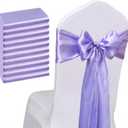 WENSINL Pack of 50 Wedding Satin Lavender Chair Sashes Bows 7x108 inches Chairs Ribbon Ties for Party Banquet Hotel Restaurant Ceremony Events Decorations - Lavender, 50PCS