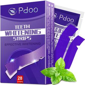 Purple Teeth Whitening Strips - 28 Teeth Whitener Strips (14 Uses) | Purple Color-Correcting Gel Technology | Teeth Whitening Kit for Sensitive Teeth | Enamel Safe, Peroxide-Free for a Brighter Smile