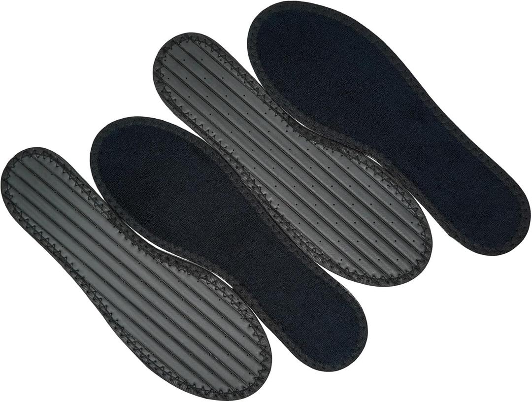 Happystep Cotton Terry Cloth Insoles, Barefoot Shoe Inserts, Sweat Absorption, Odor Control, Moisture-Wicking, Washable and Reusable, Zero Drop Shoe Insoles, 2 Pairs of Black (Women Size 7)