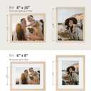 puthiac 8x10 Solid Oak Wood Picture Frame, Fits 6x8 with Mat or 8x10 Without Mat, Wall or Tabletop Display with Stand, Vertical or Horizontal, Plexi Front, 1 Pack, Natural Oak