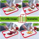 2 Pack Clear Glass Cutting Board, 2 Size Chopping Board with Non-slip Edges, Tempered Cutting Board with Hanging Hole for Kitchen Counter, Meal Prep, Dishwasher Safe (15"x 10", 12"x 8")