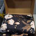 Yogeneg Full Queen Size Quilt Set,White Gold Floral Botanical Pattern Black Bedding Set,3 Piece Lightweight Soft Summer Bedspread Coverlet with 2 PIillow Sham for All Season(Black Floral,90"x96")