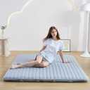 Japanese Floor Mattress Twin, Anti-Slip Japanese Futon Foldable Tatami Mat for Guests, Grey