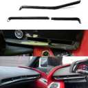 Genuine Carbon Fiber Dashboard Strip Trim for Corvette C8 Z51 Z06 ZR1 Coupe Convertible 2020 2021 2022 2023 2024, Central Console Dash Board Cover (Black Carbon Dashboard Panel Trim)