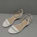 Ankis Black Nude White Gold Women Sandals Comfortable Walking Strappy Open Toe Sandals for Women Dressy Summer 1 Inch Low Block Heel Flat Adjustable Ankle Strap Shoes, Size 10
