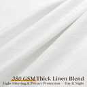 Beige White Triple Pinch Pleated Curtains 90 Inch 2 Panels for Living Room Bedroom Memory Shape Trained Pleated Linen Drapes Ivory Off White Semi Sheer Light Filtering Privacy Curtains 90 Inch Length