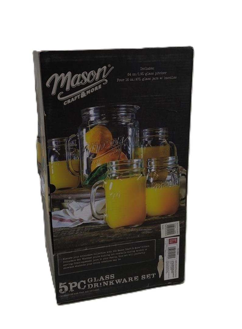 5pc Glass Drink Water Set