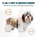 2-in-1 Dog Dryer with Slicker Brush for Small Dogs and Cats, Pet Hair Dryer, Dog Blow Dryer for Grooming with 300 Watts, 75-85 dB, Adjustable Temperature, Overheat Protection, White
