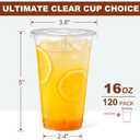 AOZITA 120 Sets - 16 oz Clear Plastic Cups with Lids, Disposable Cups With Straw Slot Lids for Cold Drinks, Milkshake, Smoothie, Iced Coffee and TO-GO Drinkings