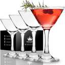 Martini Glasses Set of 4 - Small Size 120 ml / 4 oz Premium Cocktail Glasses for Espresso Martinis, Margaritas, Manhattans, Cosmopolitans - Elegant Bar Accessories & Housewarming Gifts